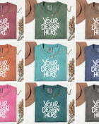 40X Comfort Colors 1717 Flatlay T-shirt Mockup Bundle, C1717 Flatlay Mockup Bundle, Folded Tee Mockup, Garment dyed Unisex t-shirt Mockup.