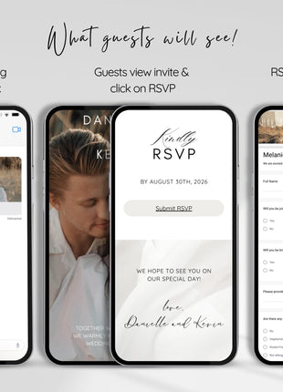 Digital wedding invitation with RSVP, Online wedding invite with rsvp tracking, wedding invite with countdown, RSVP tracking wedding invite