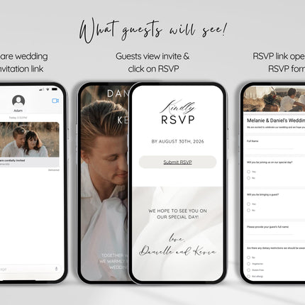 Digital wedding invitation with RSVP, Online wedding invite with rsvp tracking, wedding invite with countdown, RSVP tracking wedding invite