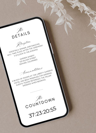 Digital wedding invitation with RSVP, Online wedding invite with rsvp tracking, wedding invite with countdown, RSVP tracking wedding invite