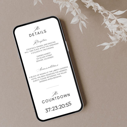 Digital wedding invitation with RSVP, Online wedding invite with rsvp tracking, wedding invite with countdown, RSVP tracking wedding invite