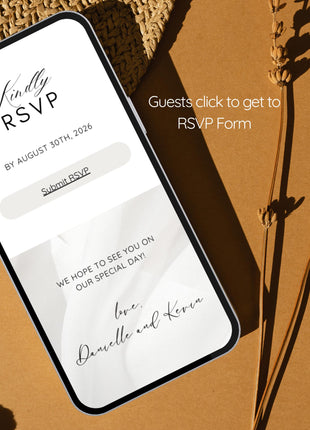 Digital wedding invitation with RSVP, Online wedding invite with rsvp tracking, wedding invite with countdown, RSVP tracking wedding invite