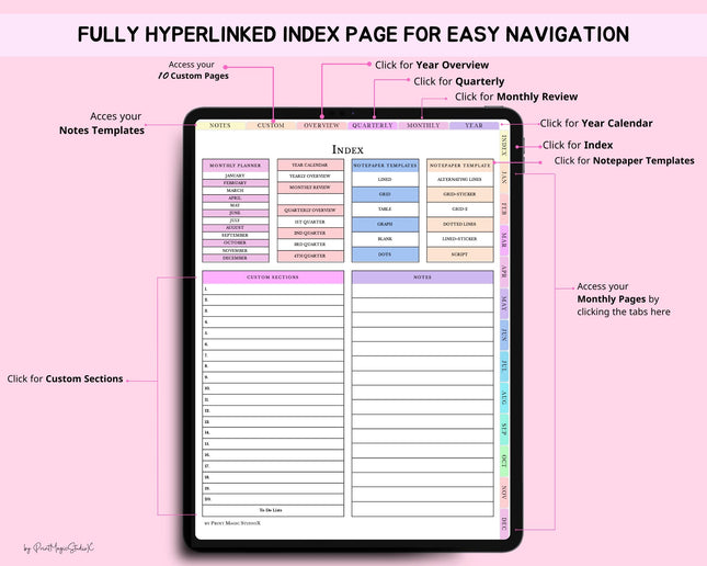 Daily Digital Planner Portrait 2025-2027 Undated Hyperlinked GoodNotes