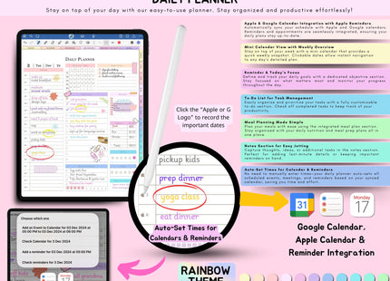 Daily Digital Planner Portrait 2025-2027 Undated Hyperlinked GoodNotes