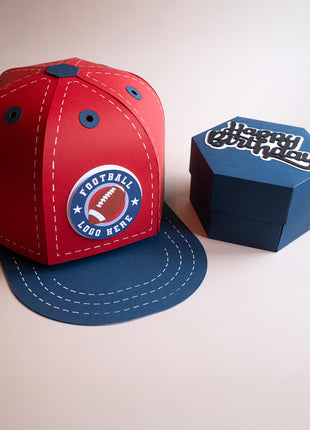 Baseball Cap Explosion Box SVG Template for Cricut Crafts