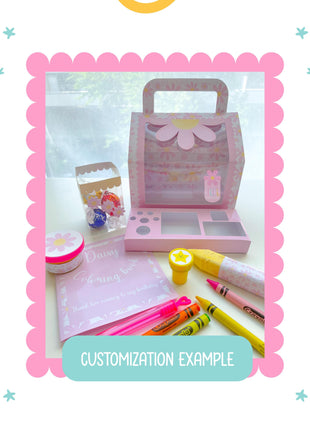 Printable Activity Party Favor Box Template for Kids Birthday Parties