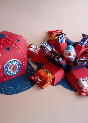 Baseball Cap Explosion Box SVG Template for Cricut Crafts