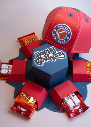 Baseball Cap Explosion Box SVG Template for Cricut Crafts