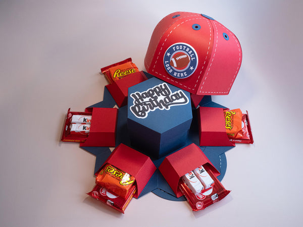 Baseball Cap Explosion Box SVG Template for Cricut Crafts