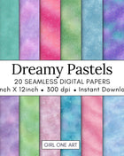 Dreamy Pastel Digital Paper Textures Rainbow Glitter Cloud Patterns