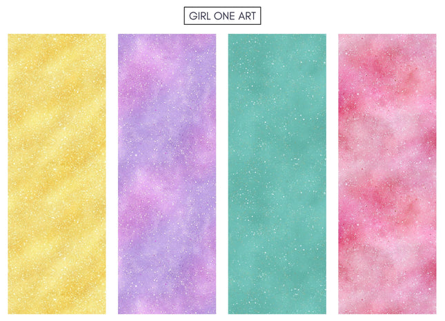 Dreamy Pastel Digital Paper Textures Rainbow Glitter Cloud Patterns