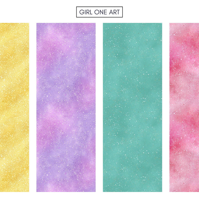Dreamy Pastel Digital Paper Textures Rainbow Glitter Cloud Patterns