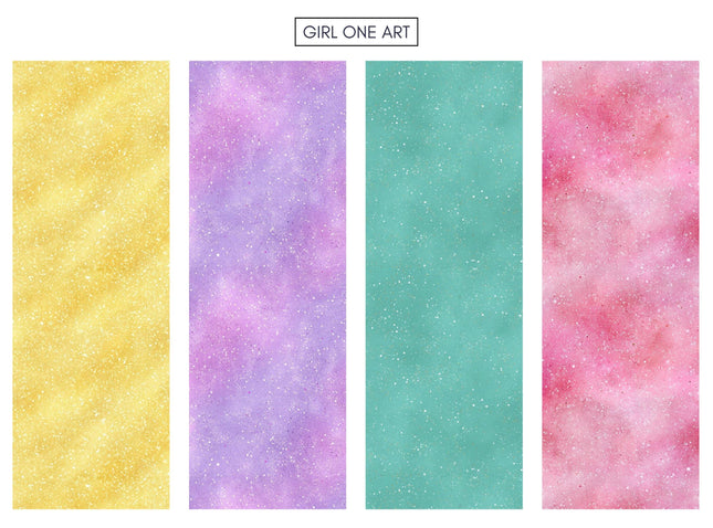 Dreamy Pastel Digital Paper Textures Rainbow Glitter Cloud Patterns