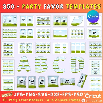 350+ Party Favor Templates Bundle, Party Favor Mockups, Chip Bag Template, Water Bottle Label, Chocolate Bar, Party Favor, Party favors