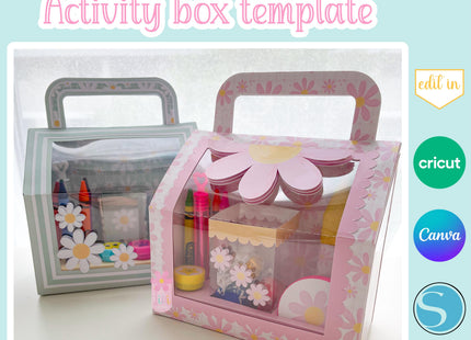 Printable Activity Party Favor Box Template for Kids Birthday Parties