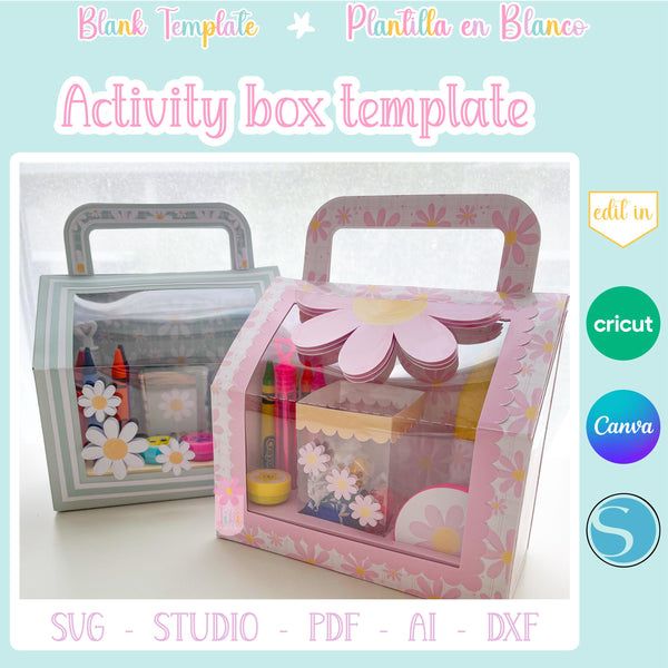 Printable Activity Party Favor Box Template for Kids Birthday Parties