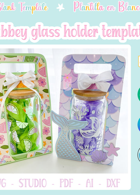 Libbey 16oz Glass Can Holder Template SVG AI DXF PDF