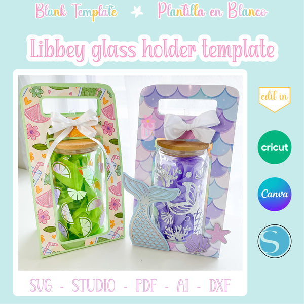 Libbey 16oz Glass Can Holder Template SVG AI DXF PDF