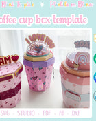 Printable Coffee Cup Gift Box SVG Template DIY Party Favor
