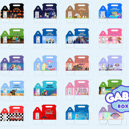 Party Favor Set Templates Bundle Party Canva Editable Favors Gift Chip Bag Templates party favor box baby shower party kids