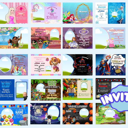 Party Favor Set Templates Bundle Party Canva Editable Favors Gift Chip Bag Templates party favor box baby shower party kids