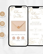 Clickable Envelope Beige Animated Wedding Invitation, Custom Wedding Digital Invitation, Editable Digital Template Electronic Invite WI20