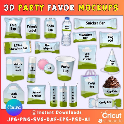 350+ Party Favor Templates Bundle, Party Favor Mockups, Chip Bag Template, Water Bottle Label, Chocolate Bar, Party Favor, Party favors