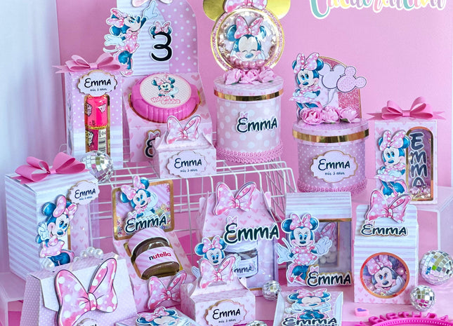 Minnie Mouse Party Repackaging Kit Editable SVG PDF Studio Templates