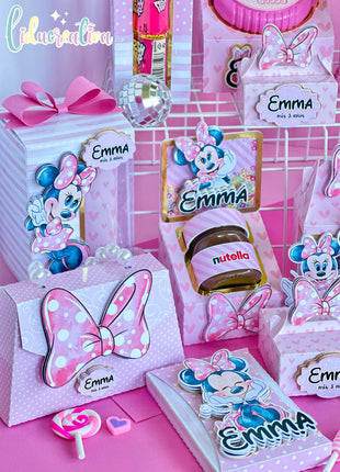 Minnie Mouse Party Repackaging Kit Editable SVG PDF Studio Templates