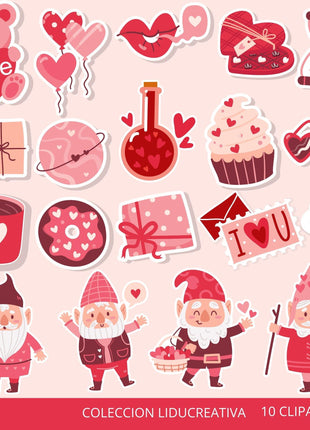 RedHeart Valentine's Day Digital Party Kit Printable SVG PDF Studio