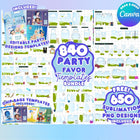 Party Favor Templates Bundle Party Canva Editable Favors Gift Chip Bag Templates party favor box baby shower party kids