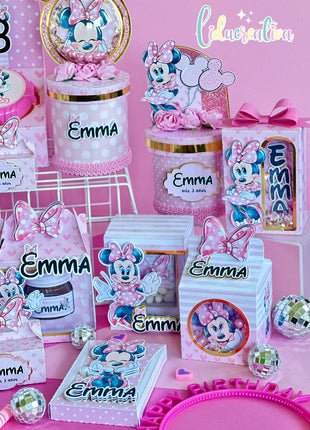 Minnie Mouse Party Repackaging Kit Editable SVG PDF Studio Templates