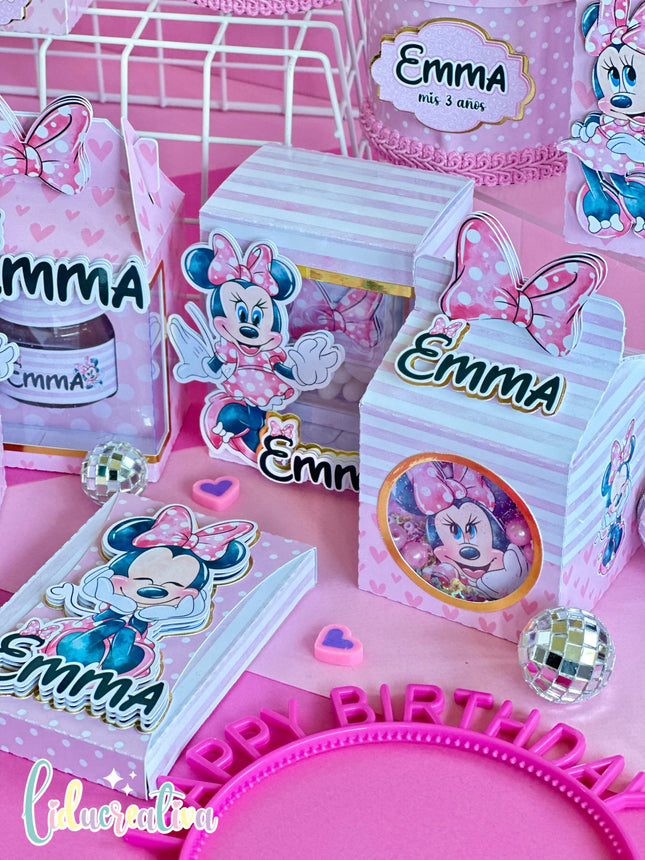 Minnie Mouse Party Repackaging Kit Editable SVG PDF Studio Templates