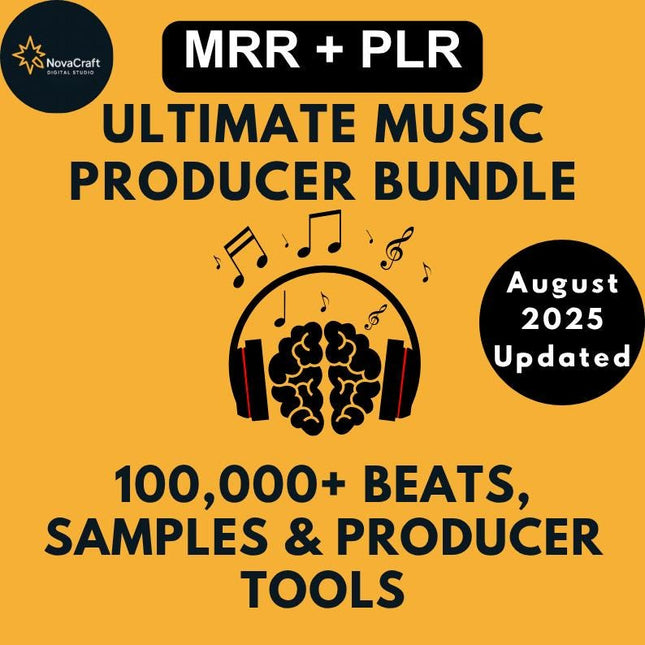 Ultimate 100K Music Producer Bundle 2025| PLR & MRR | 100,000+ Beats, Loops, Samples, Sound Kits and Producer Tools | Resell Rights
