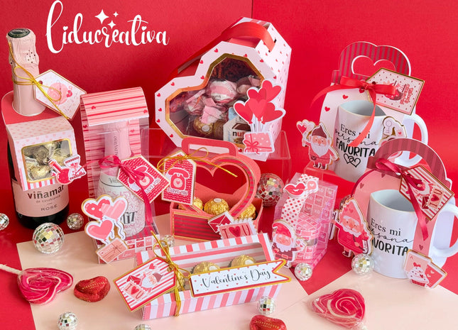 RedHeart Valentine's Day Digital Party Kit Printable SVG PDF Studio