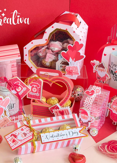 RedHeart Valentine's Day Digital Party Kit Printable SVG PDF Studio