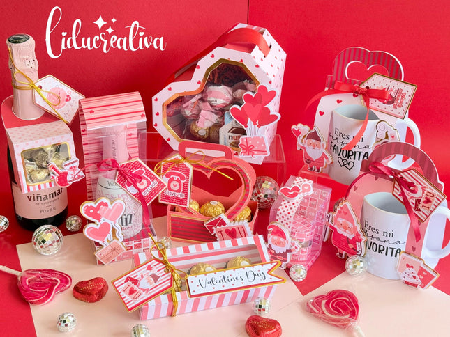 RedHeart Valentine's Day Digital Party Kit Printable SVG PDF Studio