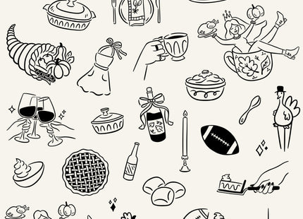 Hand-Drawn Thanksgiving Clipart SVG Bundle Autumn Doodles Friendsgiving