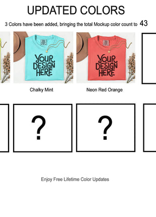 40X Comfort Colors 1717 Flatlay T-shirt Mockup Bundle, C1717 Flatlay Mockup Bundle, Folded Tee Mockup, Garment dyed Unisex t-shirt Mockup.