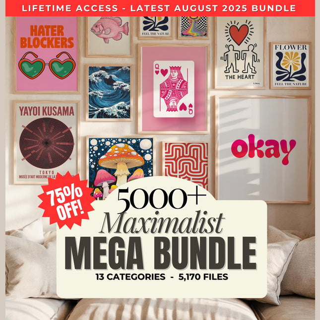 5100+ Maximalist Wall Art MEGA BUNDLE, Eclectic Wall Art, Maximalist Home Decor, Trendy Wall Art, Trendy Prints, Maximalist Gallery Wall Set