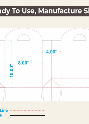 Printable Kraft Paper Bag Dieline Template Pack - 5 Sizes