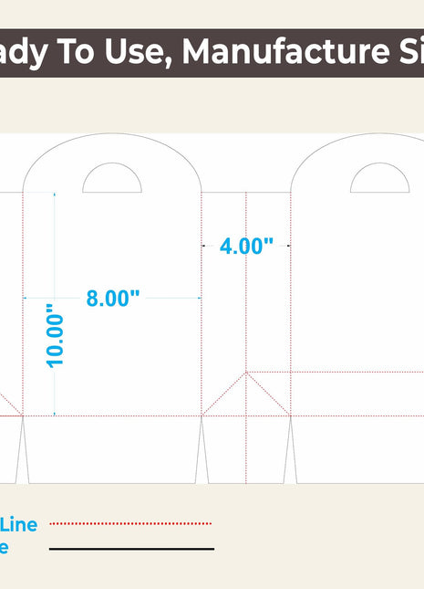 Printable Kraft Paper Bag Dieline Template Pack - 5 Sizes