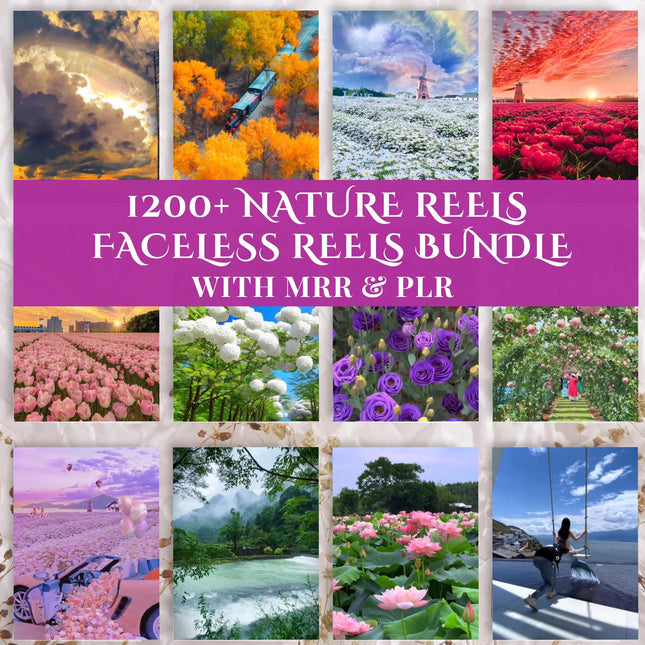 1200+ Nature Reels | Faceless Video | MRR PLR | Stock Video | Faceless Reels