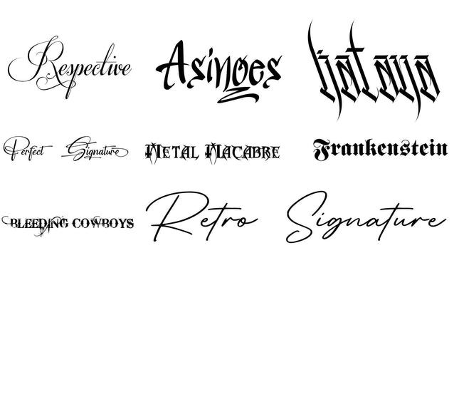 Mega Tattoo Font Bundle — 140 TTF OTF Fonts for Cricut