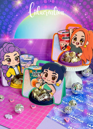 K-Pop Candy Holder Printable Templates Pack — 3 Cute Characters