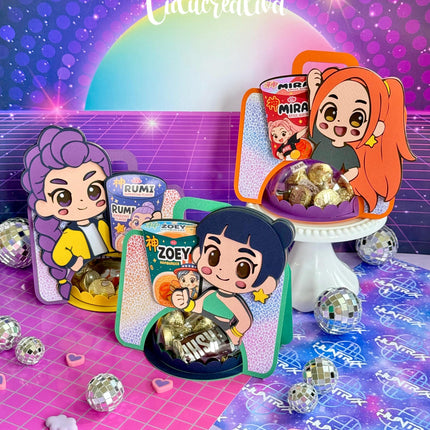 K-Pop Candy Holder Printable Templates Pack — 3 Cute Characters