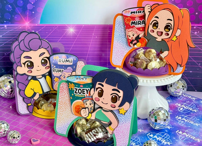 K-Pop Candy Holder Printable Templates Pack — 3 Cute Characters