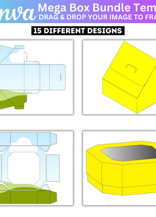 15 Mega Box Canva Template Bundle Editable Gift Treat Boxes