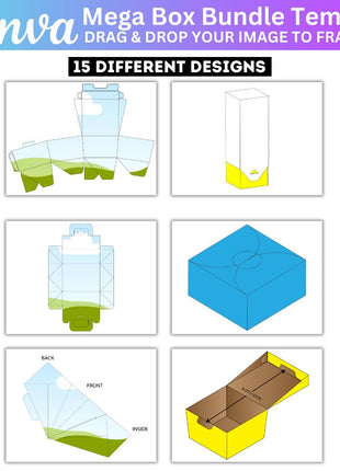15 Mega Box Canva Template Bundle Editable Gift Treat Boxes