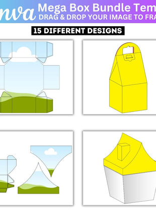 15 Mega Box Canva Template Bundle Editable Gift Treat Boxes
